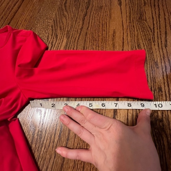 Porto | Red 3/4 Sleeve Blouse Curved Hem‎ Sz 0/US 4 - Picture 7 of 7